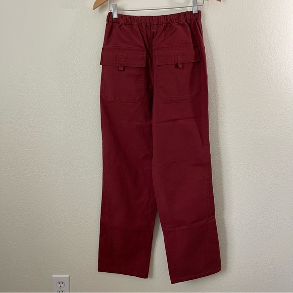 Free People Women’s Voyage Utility High Rise Wide Leg Cargo Pants in Red Size XS - Picture 5 of 16